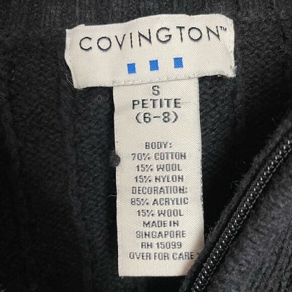 Covington Wool Blend Full Zip Sweater Jacket Size S EUC - Picture 7 of 7